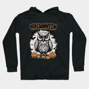 Owl and carving pumpkin Halloween Hoodie